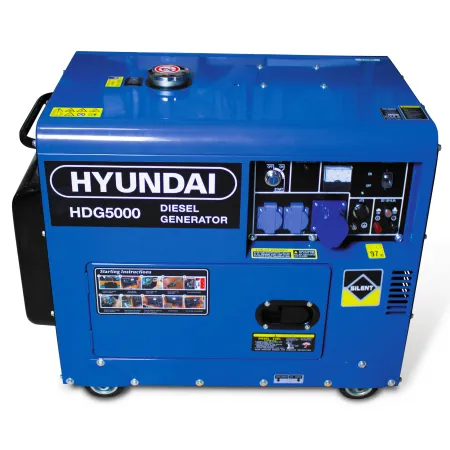 Groupe électrogène diesel 5000 W - Démarrage électrique avec technologie AVR - HYUNDAI